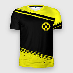 Футболка спортивная мужская Borussia жёлтые полосы, цвет: 3D-принт