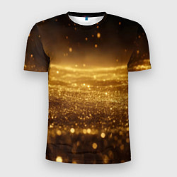 Футболка спортивная мужская Золотая пыль на черном, цвет: 3D-принт