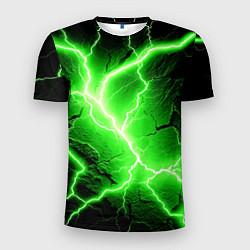 Мужская спорт-футболка Color green black