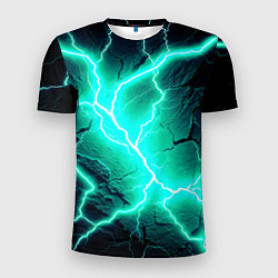 Футболка спортивная мужская Color light blue black, цвет: 3D-принт