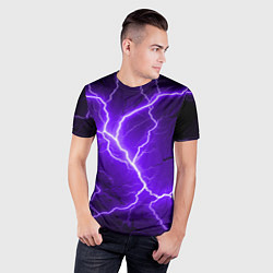 Футболка спортивная мужская Color purple black, цвет: 3D-принт — фото 2