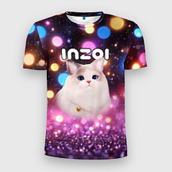 Футболка спортивная мужская Inzoi кошечка и логотип, цвет: 3D-принт