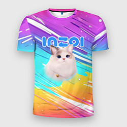 Футболка спортивная мужская Inzoi кошечка на радужном фоне, цвет: 3D-принт
