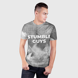 Футболка спортивная мужская Stumble Guys - grey gradient посередине, цвет: 3D-принт — фото 2