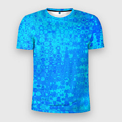 Мужская спорт-футболка Голубой неоновый абстрактная текстура