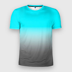 Мужская спорт-футболка Серо-голубой светлый градиент