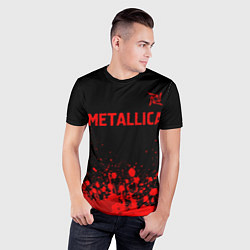 Футболка спортивная мужская Metallica - red gradient посередине, цвет: 3D-принт — фото 2