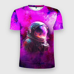 Мужская спорт-футболка Космонавт красочный