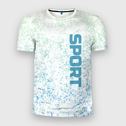 Мужская спорт-футболка Sport бело-голубой