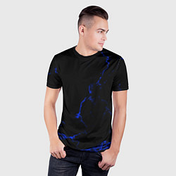 Футболка спортивная мужская Color black blue, цвет: 3D-принт — фото 2
