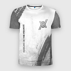 Мужская спорт-футболка Darling in the FranXX - white gradient вертикально
