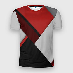 Мужская спорт-футболка Color black red grey