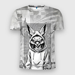 Футболка спортивная мужская Фенек в балахоне, цвет: 3D-принт