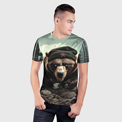 Футболка спортивная мужская Русский медведь бежит вперед, цвет: 3D-принт — фото 2