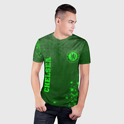 Футболка спортивная мужская Chelsea - green gradient вертикально, цвет: 3D-принт — фото 2