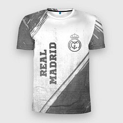 Футболка спортивная мужская Real Madrid - white gradient вертикально, цвет: 3D-принт