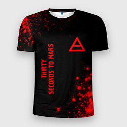 Футболка спортивная мужская Thirty Seconds to Mars - red gradient вертикально, цвет: 3D-принт