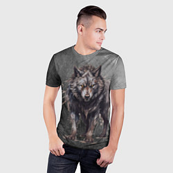 Футболка спортивная мужская The fierce wolf, цвет: 3D-принт — фото 2