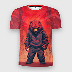 Футболка спортивная мужская Мишка на спорте, цвет: 3D-принт