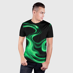 Футболка спортивная мужская Color green smoke, цвет: 3D-принт — фото 2