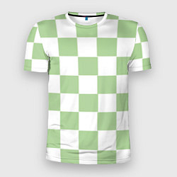 Футболка спортивная мужская Квадраты зелёные, цвет: 3D-принт