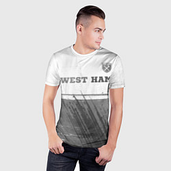 Футболка спортивная мужская West Ham - white gradient посередине, цвет: 3D-принт — фото 2