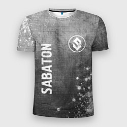Мужская спорт-футболка Sabaton - grey gradient вертикально
