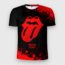 Футболка спортивная мужская Rolling Stones - red gradient, цвет: 3D-принт