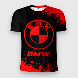 Футболка спортивная мужская BMW - red gradient, цвет: 3D-принт