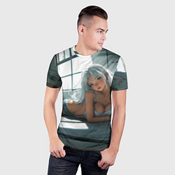 Футболка спортивная мужская Блондинка лежит у окна, цвет: 3D-принт — фото 2
