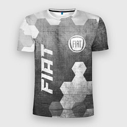 Мужская спорт-футболка Fiat - grey gradient вертикально