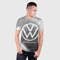 Футболка спортивная мужская Volkswagen - grey gradient, цвет: 3D-принт — фото 2