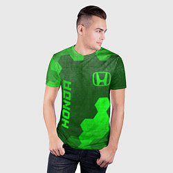 Футболка спортивная мужская Honda - green gradient вертикально, цвет: 3D-принт — фото 2