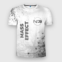 Мужская спорт-футболка Mass Effect - white gradient вертикально