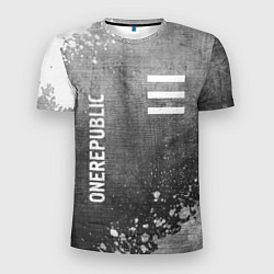 Мужская спорт-футболка OneRepublic - grey gradient вертикально