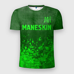 Футболка спортивная мужская Maneskin - green gradient посередине, цвет: 3D-принт