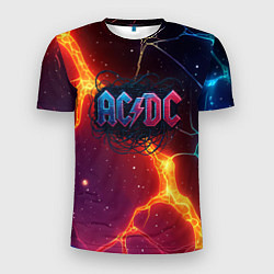 Футболка спортивная мужская ACDC логотип в градиенте, цвет: 3D-принт