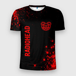 Мужская спорт-футболка Radiohead - red gradient вертикально