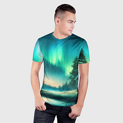 Футболка спортивная мужская Салатневое небо, цвет: 3D-принт — фото 2