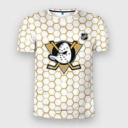 Футболка спортивная мужская Анахайм Дакс - белые соты, цвет: 3D-принт