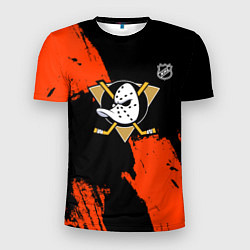 Мужская спорт-футболка Анахайм Дакс - оранжевая краска