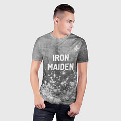Футболка спортивная мужская Iron Maiden - grey gradient посередине, цвет: 3D-принт — фото 2