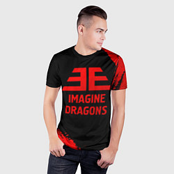 Футболка спортивная мужская Imagine Dragons - red gradient, цвет: 3D-принт — фото 2