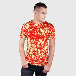 Футболка спортивная мужская Пятнистый красно-жёлтый, цвет: 3D-принт — фото 2