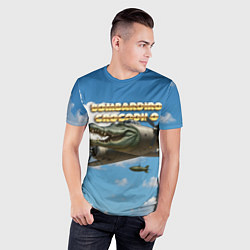 Футболка спортивная мужская Bombardino Crocodillo мем, цвет: 3D-принт — фото 2