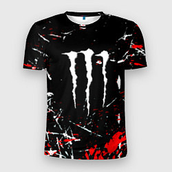 Футболка спортивная мужская Monster energy штрихи, цвет: 3D-принт