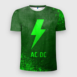 Футболка спортивная мужская AC DC - green gradient, цвет: 3D-принт