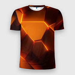 Мужская спорт-футболка Оранжевые объемные пластины