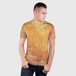 Футболка спортивная мужская Абстракция - red and yellow spots, цвет: 3D-принт — фото 2