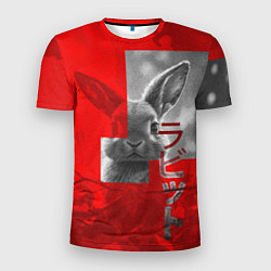 Футболка спортивная мужская Бурый резвый кролик, цвет: 3D-принт